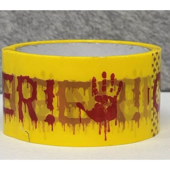 Lot of 2 Rolls Halloween Bloody Do Not Enter Decor Yellow Caution Tape - Picture 12 of 12